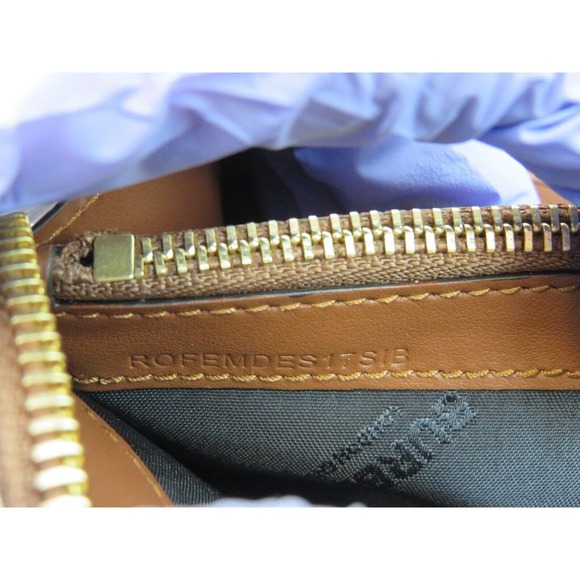 BURBERRY ELLERBY TAN LEATHER ICON STRIPE CANVAS ZIP AROUND CONTINENTAL WALLET - Picture 10 of 13